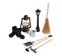 VANZACK 8Pièces Accessoires Réalistes pour Maison de Houe Pelle et Râteau pour Décoration de Jardin Miniature