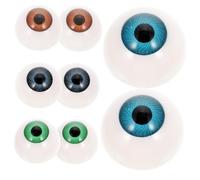 VANZACK 8Pièces Globes Oculaires Creux pour Poupées Accessoires de Bricolage Halloween Yeux Colorés Aléatoires pour Décoration et Créations Artisanales