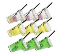 VANZACK 9 Pièces Accessoires de Maison de Poupée de Bouteilles et Tasses Miniature pour Scènes DIY Jouets de Nourriture pour Cuisine et Bars