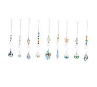 VANZACK 9 pièces Attrape-Soleil Cristal Décoratif Pendentifs Suspendus avec Anneaux pour Suspension Reflets Lumineux Arc-Ciel Décoration Maison et Jardin