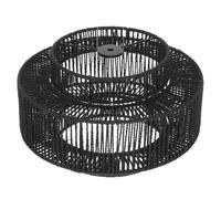 VANZACK Abat-jour Suspension Papier Tressé Noir pour Lampe Vintage Diffuseur Lumière Douce Maison Restaurant Style Bohème