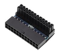 VANZACK Adaptateur ATX 24 Broches, Connecteur Coudé pour Carte Mère, Tête Coudée, PCB, Noir, pour Câblage D’Alimentation PC