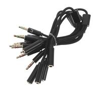 VANZACK Adaptateur Répartiteur Audio 35 MM Noir 5 Pièces Câble en Y pour Casque et Microphone Compatible Ordinateur et Appareils Portables Salle de Classe et Gaming Connectique