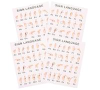 VANZACK Affiche Langue des Signes Asl Éducative 8 Feuilles en Papier Blanc