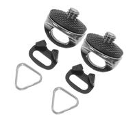 VANZACK Anneau Fendu Et Crochet Triangulaire 1/4 Vis De Fixation pour Dragonne Caméra, Accessoire Photo Compact pour Sangles Sécurisées, Kit 4 Pièces Noir Léger pour Appareil Photo Reflex Et Hybride