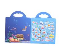 VANZACK Autocollants Réutilisables Garçon Fille Gommettes Éducatives Océan Stickers Animaux Marins Colorés Apprentissage Créatif sans Traces Décorations Murales Amovibles pour Fenêtres et