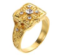 VANZACK Bague à Secret Sculptée Vintage pour Homme Anneau Gravé à Anneau Locket Élégant pour Mariage et Occasions