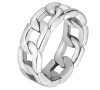 VANZACK Bague En Acier Inoxydable Et Titane à Maillons Creux, Anneau Chaîne Épaisse, Taille 11, Couleur Gris Acier, Bague Personnalisée Pour Homme, Mode Quotidienne Et Soirées Festives