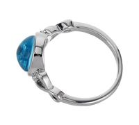 VANZACK Bague En Verre Bleu Océan Et, Bague De Pouce Femme, Taille 6, Bijou Artisanal Élégant, Anneau Pour Occasions Multiples