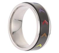 VANZACK Bague Lgbtq Acier Inoxydable Arc Ciel Rotative pour Fête et Anneau Chic pour Lesbiennes et Gays