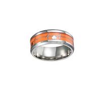 VANZACK Bague Lumineuse Électrocardiogramme Style pour Couples Bague Ronde Ajustable Unisexe Inoxydable Anneau pour Femmes et Hommes