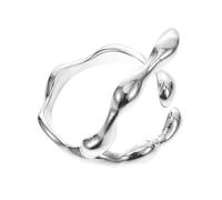 VANZACK Bague Ouverte Réglable Plaquée Argent Bague Index Articulée Pour Femme Et Élégante
