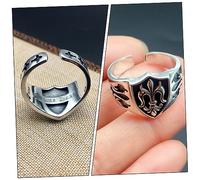 VANZACK Bague Punk Pour Hommes Ouverte En Métal Vintage Réglable Anneau Décoratif Accessoire Mode Style Rétro Ajustable