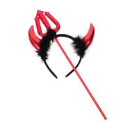 VANZACK Bandeau de Diable Halloween Set pour Femme et Accessoires Cosplay avec Fourchette de Diable Costume Carnaval et Fête Déguisée