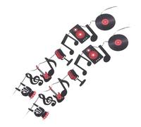 VANZACK Bannière Rock and Roll 2 Pièces en Carton Épais à Thème Musical Années 50 Décorations de Fête Musicale Rétro Guirlande Suspendue Notes de Musique pour Soirée Anniversaire