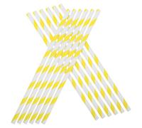 VANZACK Bâtonnets de Papier pour Barbe à Papa Lot de 50 10 X 300 MM Accessoires pour Machines Professionnelles Utilisés Lors de Fêtes et Événements Rayés Jaune et Blanc