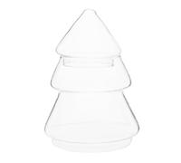 VANZACK Bocal à Bonbons en Verre Sapin de Noël 220 Ml avec Couvercle Hermétique Récipient Alimentaire Décoratif pour Biscuits Friandises et Goûters de Noël Rangement Festif pour Fêtes