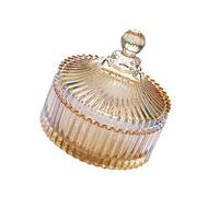 VANZACK Bocal Verre Cristal Ambre Petit avec Couvercle Décoration Maison Élégante et Rangement Snacks Bonbonnière pour Table et Cuisine