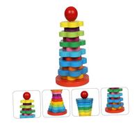 VANZACK Bois Montessori Arc Ciel Couches Éducatif Empilable pour Garçon Fille Développement Cognitif Patience Partage Social