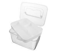 VANZACK Boîte à Remède Portable Transparente avec Poignée Étui de Rangement en Plastique Maison Urgences Pilulier Compartimenté pour Organisation Familiale Trousse de Secours Compacte