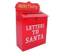 VANZACK Boîte aux Lettres du Père Noël en Fer Rouge Murale Décorative