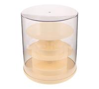 VANZACK Boîte de Présentation en Plastique Transparent, Boîte D'affichage Transparente Rotative en Acrylique Blanc, Vitrine Anti-poussière pour Figurines et Action Figures, pour Bureau