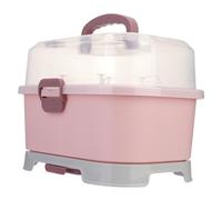 VANZACK Boîte de Rangement Biberon Capacité PP Égouttoir Pratique pour Accessoires Allaitement Coffret Naissance Rose Portable