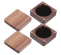 VANZACK Boîte de Rangement pour Pièces de Défi en Bois de Noyer 2pcs, Protection L'humidité, Design Artistique Unique pour Collections Personnelles et Présents