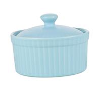 VANZACK Bol Céramique avec Couvercle pour Cuisson et Pâtisserie Bol Multifonction pour Œufs Salade et Pudding Design Ergonomique Usage Domestique et Professionnel Bleu