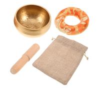 VANZACK Bol Chantant Népalais Authentique Cuivre Tibétain Martelé Main Complet avec Coussin et Sac Profonde pour Yoga et des Chakras