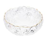 VANZACK Bol Verre à Bord Doré Style Nordique Bol à Salade Délicat pour Dessert Transparent pour Fruits et Glace Design Rétro Élégant pour Maison