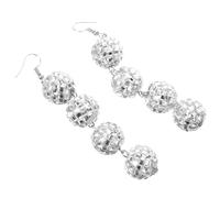 VANZACK Boucles d'Oreilles Pendantes Disco Argentées pour Femme Bijoux Vintage Accessoires de Fête Brillantes et Confortables Style Élégant Longueur 5Cm