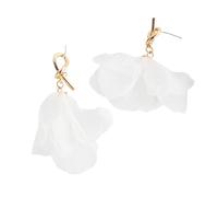 VANZACK Boucles Oreilles Fleur Pendantes Pour Femme Bijoux Oreilles Avec Pendentif Noeud Style Rétro Et Blanc