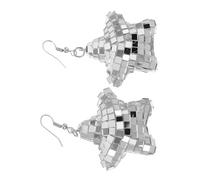 VANZACK Boucles Oreilles Géométriques Disco Argentées pour Femmes Pendantes et Élégantes pour et Usage