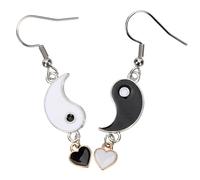 VANZACK Boucles Oreilles Tai Chi Pendantes pour Femmes Design Noir et Blanc Bijoux Mode Féminins Élégants