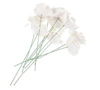 VANZACK Bouquet de 50 Roses Artificielles Blanches en Mousse Décoration de Fleur Artificielle Réaliste Tiges Ornement Floral pour Mariage Maison et Fête