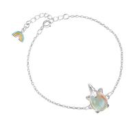VANZACK Bracelet Créatif Licorne Arc-en-Ciel en Argenté S925 Chaîne de Poignet pour Filles Ornement Fantaisie Pendentif Licorne et Arc-en-Ciel Présent Anniversaire et Fête Enfantine