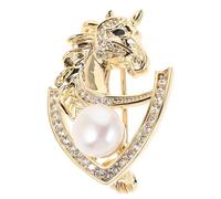 VANZACK Broche Cheval Ornée De Perles Élégante Et Résistante Décoloration Pour Décorer Vestes Châles Et Robes