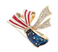 VANZACK Broche Drapeau Usa Métallique avec Cristaux Étincelants Accessoire Patriotique pour Hommes et Femmes Épingle Durable pour Célébrations Jour des Anciens et Fierté Américaine