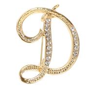 VANZACK Broche Lettre D Résistante Décoloration Épingle Décorative pour Femme Accessoire pour Vêtements Costumes et Robes Style Facile pour Toutes Occasions