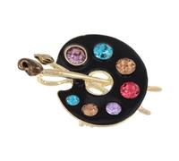VANZACK Broche Palette de Peinture Scintillante en Alliage Anti-décoloration pour Femme Accessoire Soirée Fête des Mères Élégante Protection Anti-dévoilement