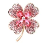 VANZACK broche trèfle à quatre feuilles femme bijoux élégant robe décoratif goupille broche en cristal vintage Broches décoratives broche du patrimoine irlandais épinglettes alliage rose