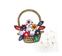 VANZACK Broche Vintage Panier de Fleurs avec Brillant Épingle Corsage pour Femmes Accessoire Bijoux pour Fête et