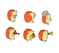 VANZACK Broches d'Animaux Badges de Dessin Animé Lot de 6 Décoration pour Vêtements Présent pour Garçon et Filles Accessoires de Fête Broches de Poitrine Insignes Décoratifs