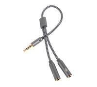 VANZACK Câble Répartiteur Audio avec Microphone Adaptateur Jack Mâle à Double Femelle pour Casque Transmission Claire et Compatibilité
