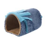 VANZACK Cachette pour Hamsters et Cochons Peluche Tunnel Douillet pour Petits Animaux Abri Sécurisé et Confortable pour Lapins Chinchillas et Hérissons Nid Hiver avec Gland Bleu