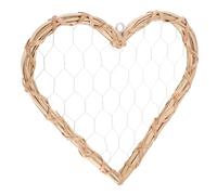 VANZACK Cadre Photo Cœur en Osier Tressé Petit Format Porte-Photo Mural Vintage en Saule Naturel Support Décoratif pour Photos Guirlande Suspendue Salon Chambre Bureau