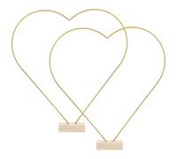VANZACK Cadres de Couronne de Cœur en Métal Base en Bois Naturel Diamètre 30 CM X 3 MM Lot de 2 Sets de pour Décoration de Table de Mariage Cerceaux Floraux Décoratifs Multifonctions