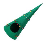 VANZACK Cage pour Chat Semi-fermée Cage Chaude pour Chat Adorable pour Animaux De Compagnie Confortable pour Forme De Sapin De Noël Vert