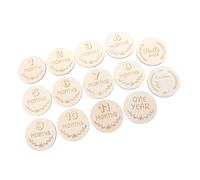 VANZACK Cartes Jalons Mensuelles Bois Naturel Nés Set Cartes Gravées Pour Suivi De Croissance Accessoires Photo Sécurité Écologique Pour Parents Et Cadeau Maman Enceinte